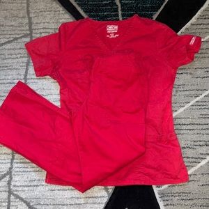 Red ❤️ Cherokee core stretch scrub set